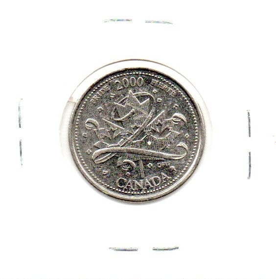 2000 design 2 Canadian 25 Cent Quarter circulated
