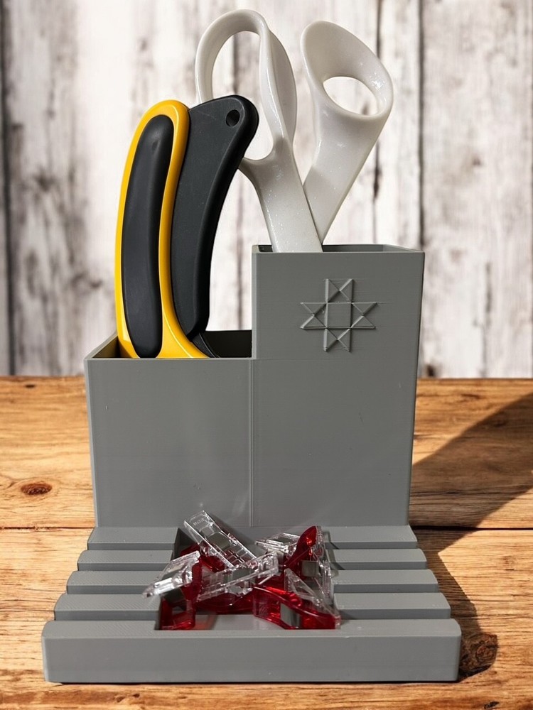 Quilt ruler and Sewing Notion Holder