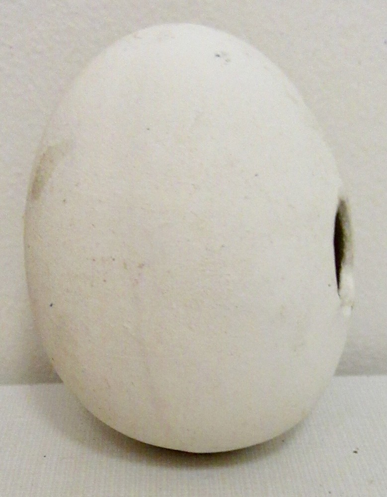 Ceramic White Bisque Unpainted Plain Easter Egg w/ Hole 2.75"