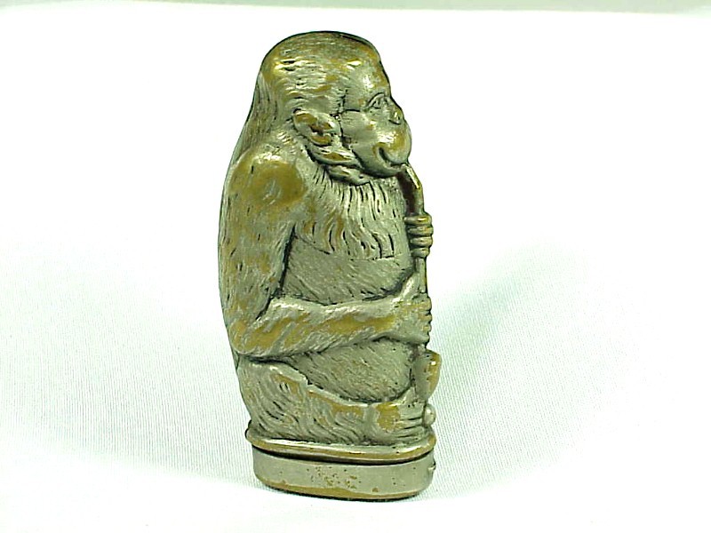 Figural MONKEY SMOKING PIPE MATCH SAFE