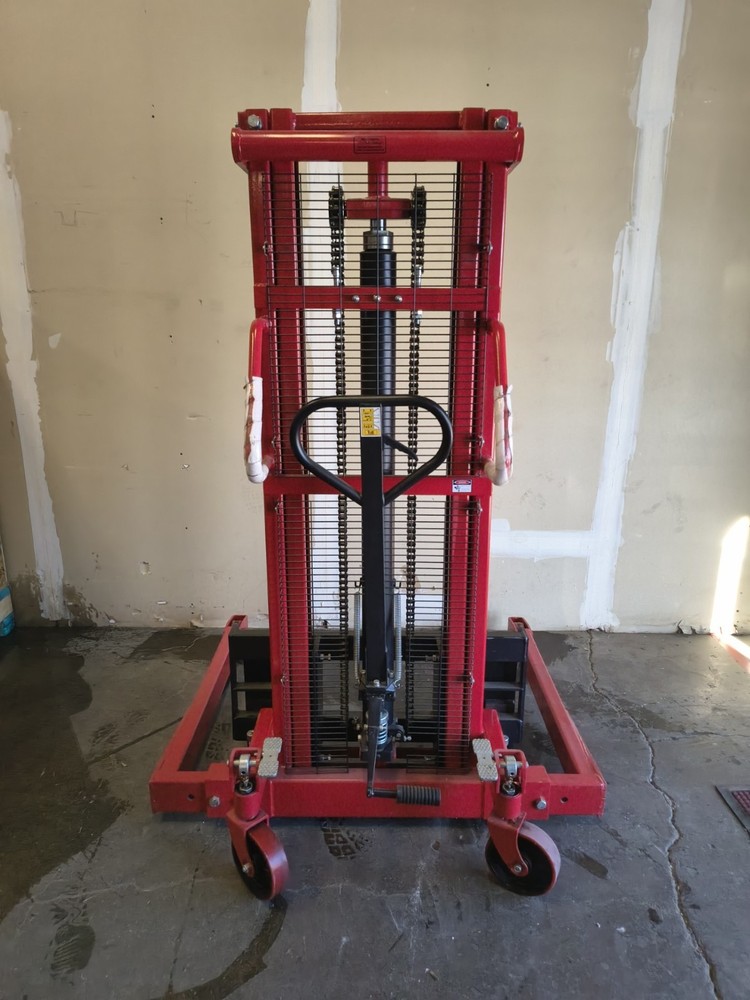 Dayton Hydraulic Forklift Stacker 4VME8 Adjustable Base 2,000 lb. Load Capacity