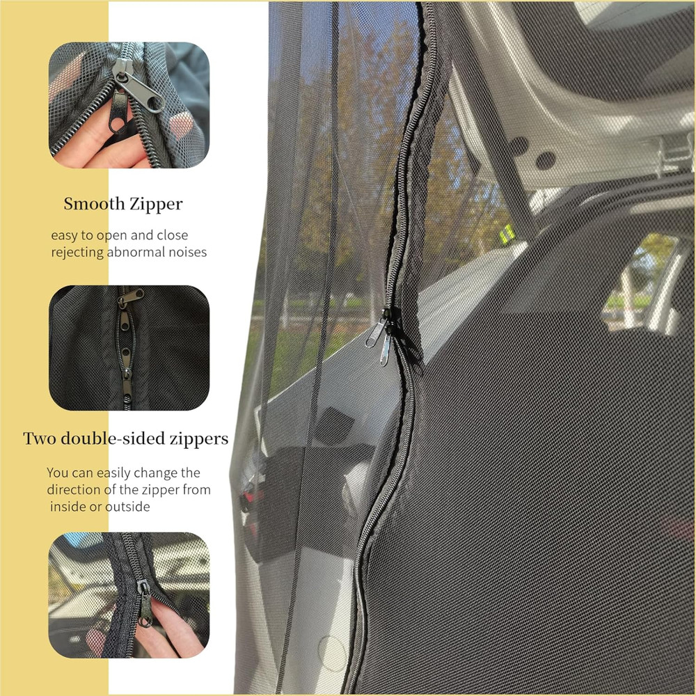 Car Camping Tailgate Mesh Screen for SUV, Mini Van, Great for Ventilation and Mo