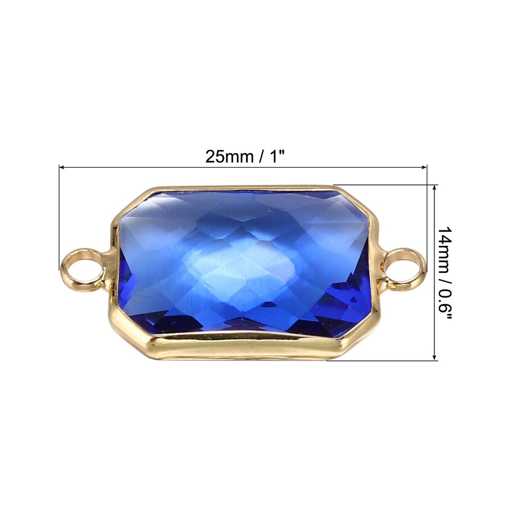 Birthstone Connector Link, 10Pcs Diamond Links Rectangle, Dark Blue