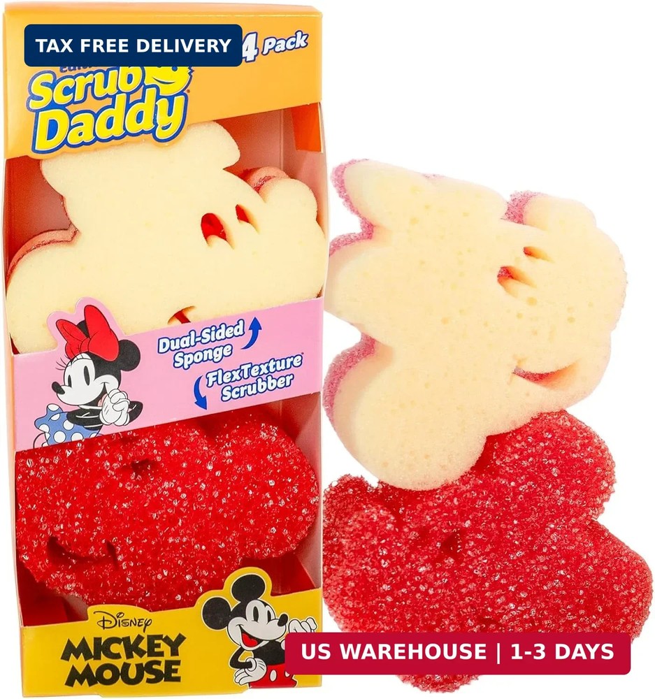 Scrub Daddy Mickey & Minnie Mouse Dish Sponges - Includes 2 Scrub Daddy Kitchen