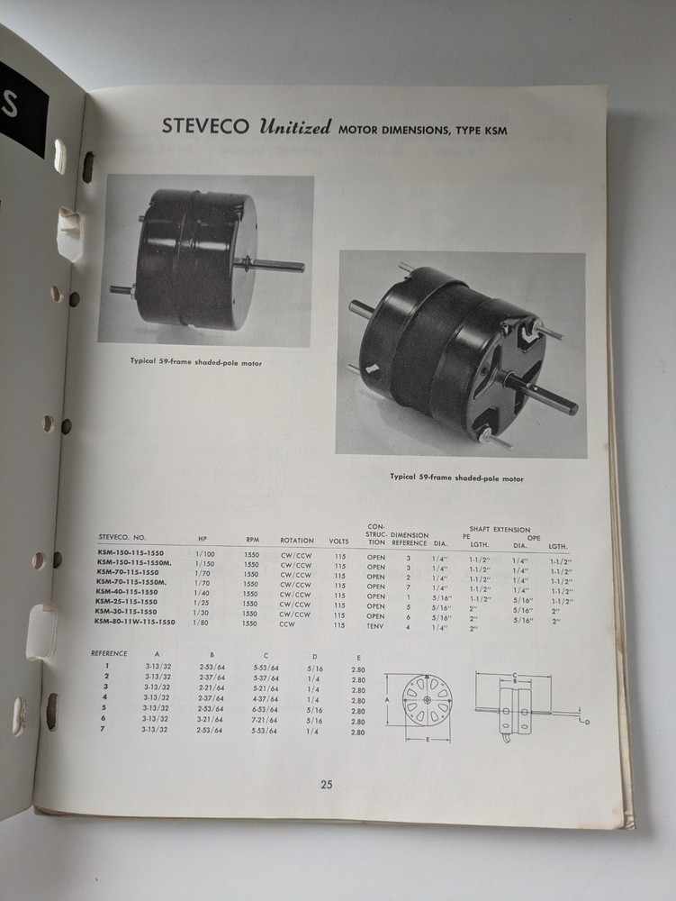 1963 Steveco Interchangeability List Motor Cross Reference Binder Pages GE