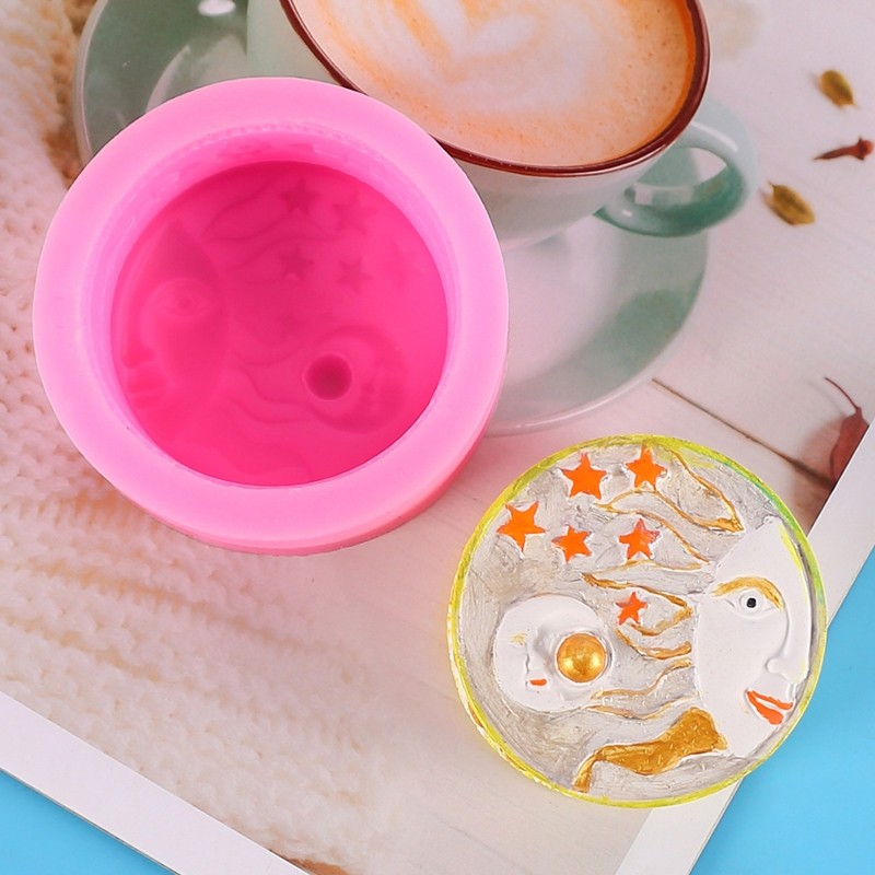 Quality Silicone Molds Moon Sun Pattern for Makers Soap Creators DIY Use