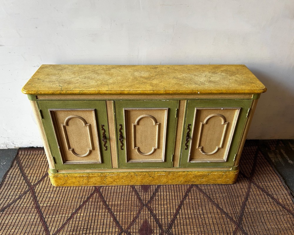 Painted Three-Door Sideboard with Interior Shelves & Four Drawers