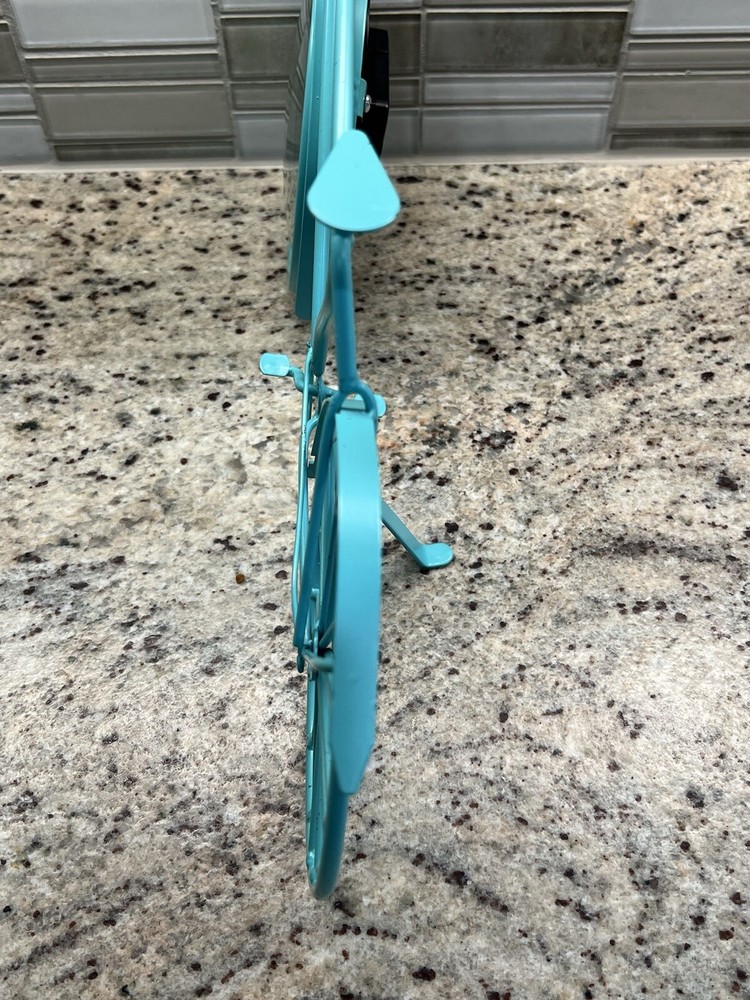 Vintage Look, Bicycle Clock, Mantle, Shelf Paris Teal