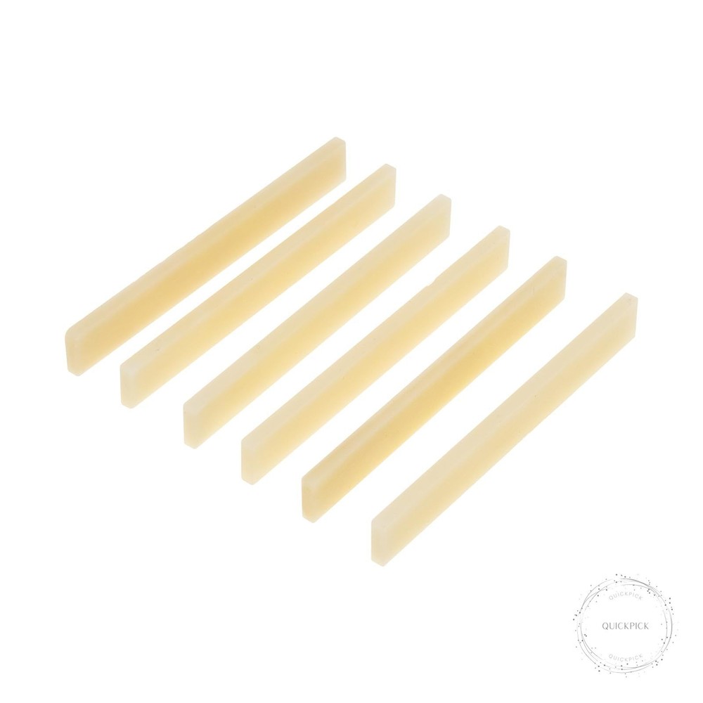 6Pcs Unbleached Guitar Bone Saddle, Blank Guitar Bridge Saddle, Pure Bone Saddle