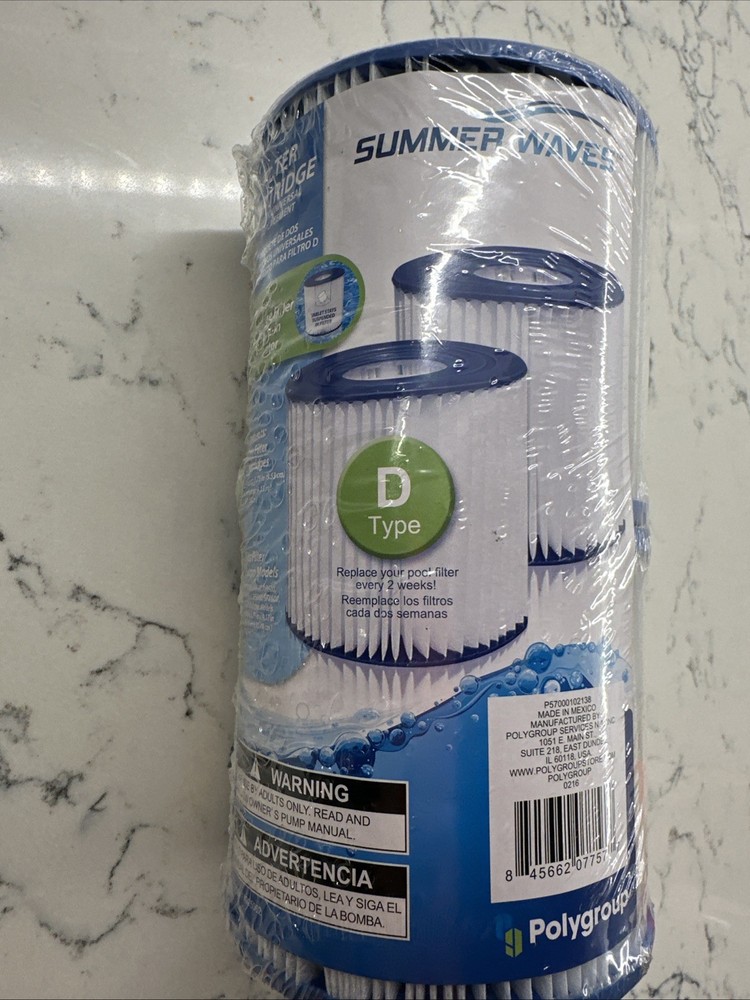 Summer Waves Pool Filter Cartridge 2 Pack D 3.75 x 4.13