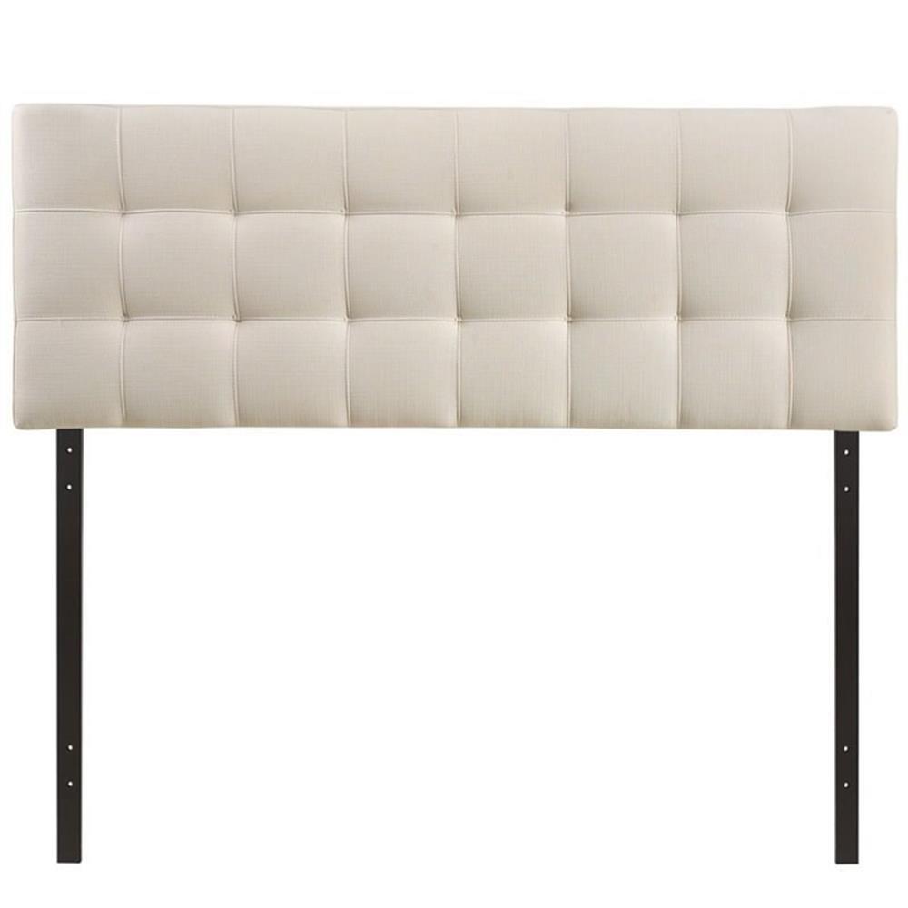 Modway Lily King Upholstered Polyester Fabric Headboard in Ivory