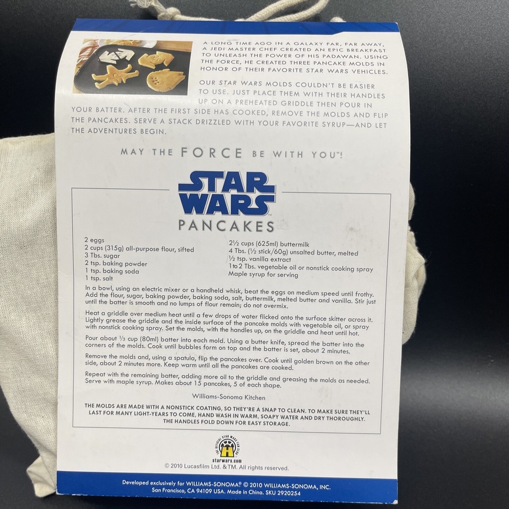 Star Wars pancake molds Williams Sonoma NEW