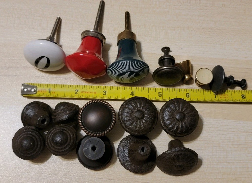 Lot 17 Metal Ceramic Cabinet Drawer Knob Pulls Hardware Mixed Sets Read