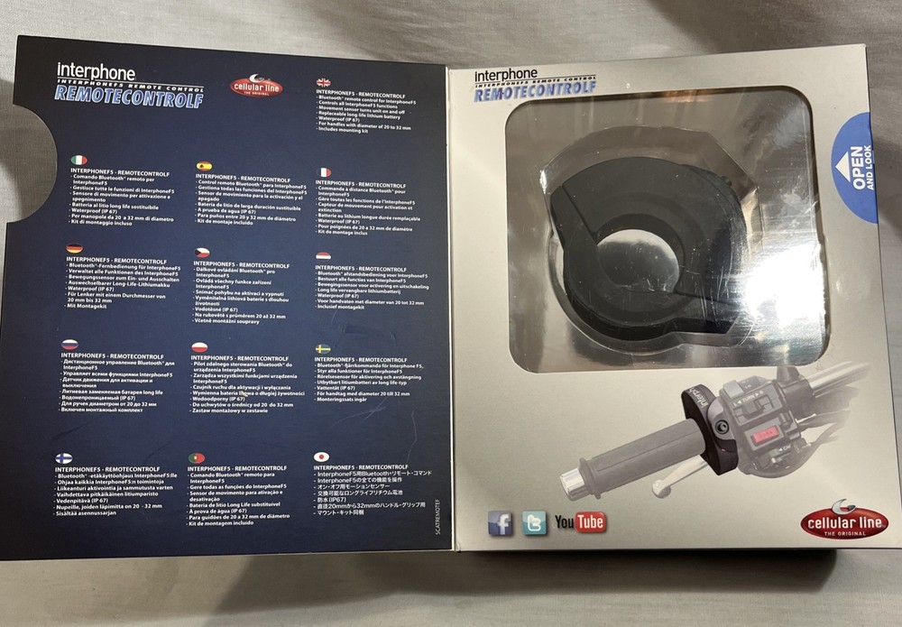 Black Wireless Bluetooth Media Button Remote Controller For Motorcycle Handlebar