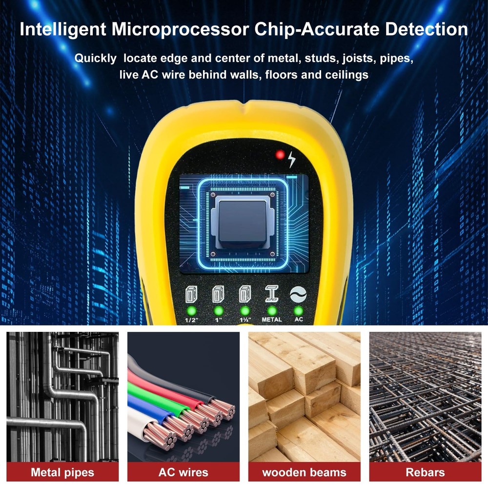 Multi-Surface Stud Detector | 5-in-1 Wall Scanner with HD LCD & Precision