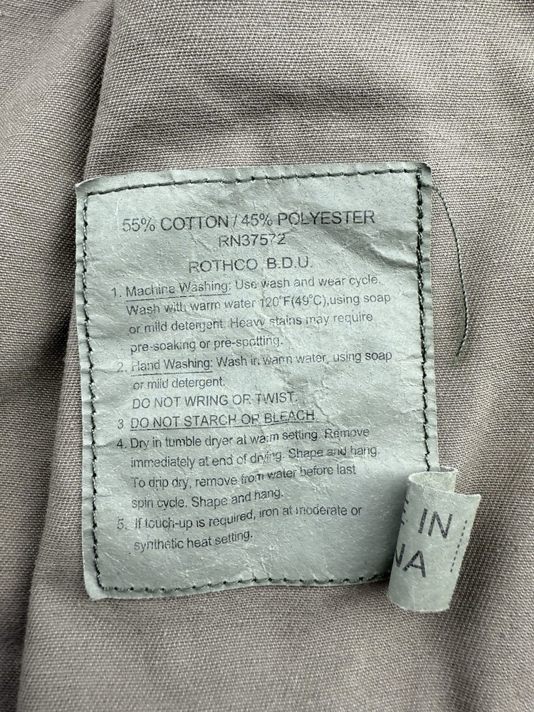 Rothco 4 Pocket Temperate BDU Jacket Size Large Regular
