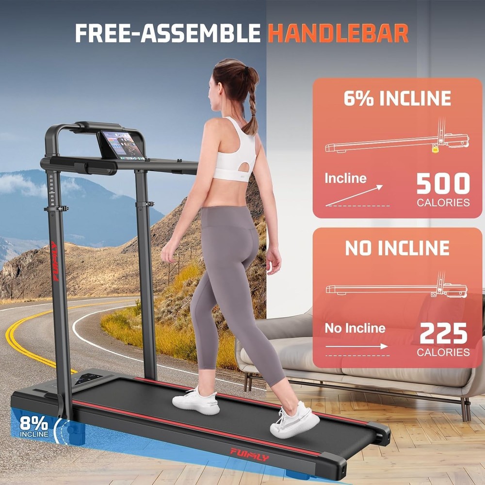 2.5hp Under Desk Treadmills with Removable Desk Workstation,Foldable Treadmill~