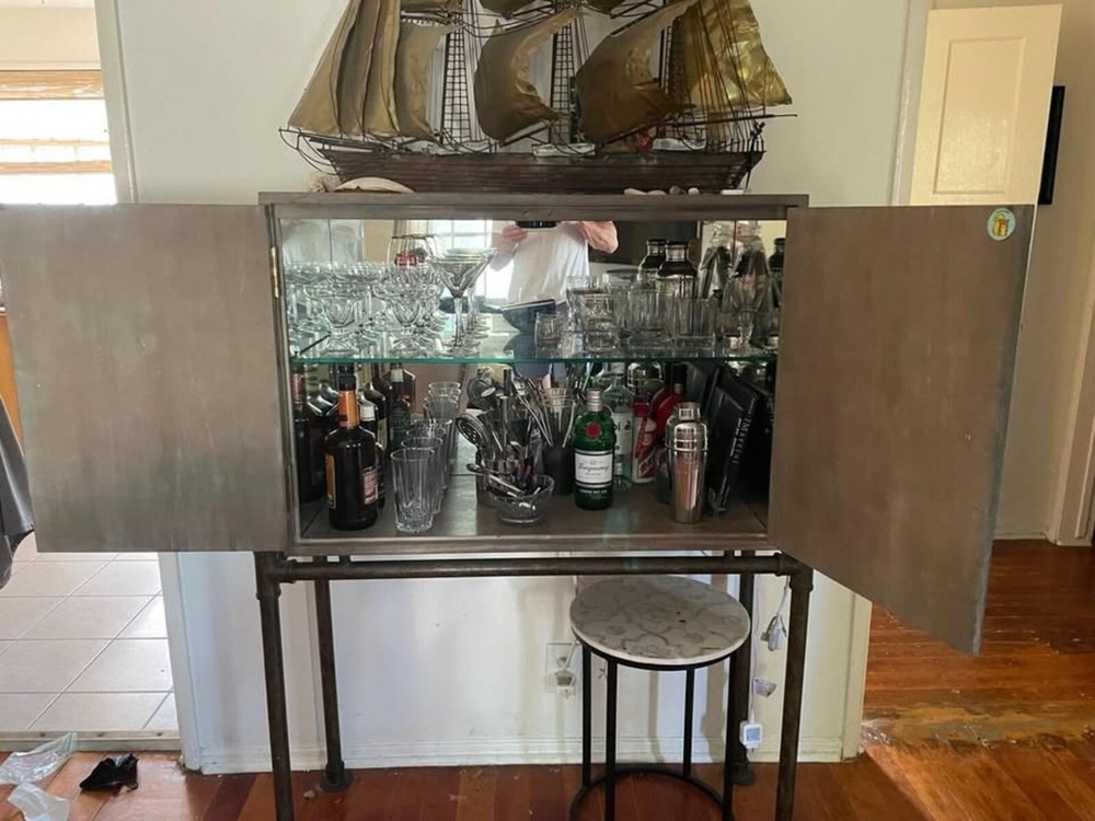 Arteriors Mirrored Liquor Cabinet