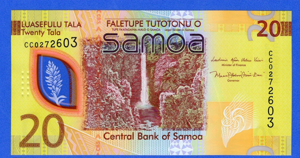 Samoa 20 Tala 2023 2024 P-W49 UNC Polymer Banknote CC Prefix