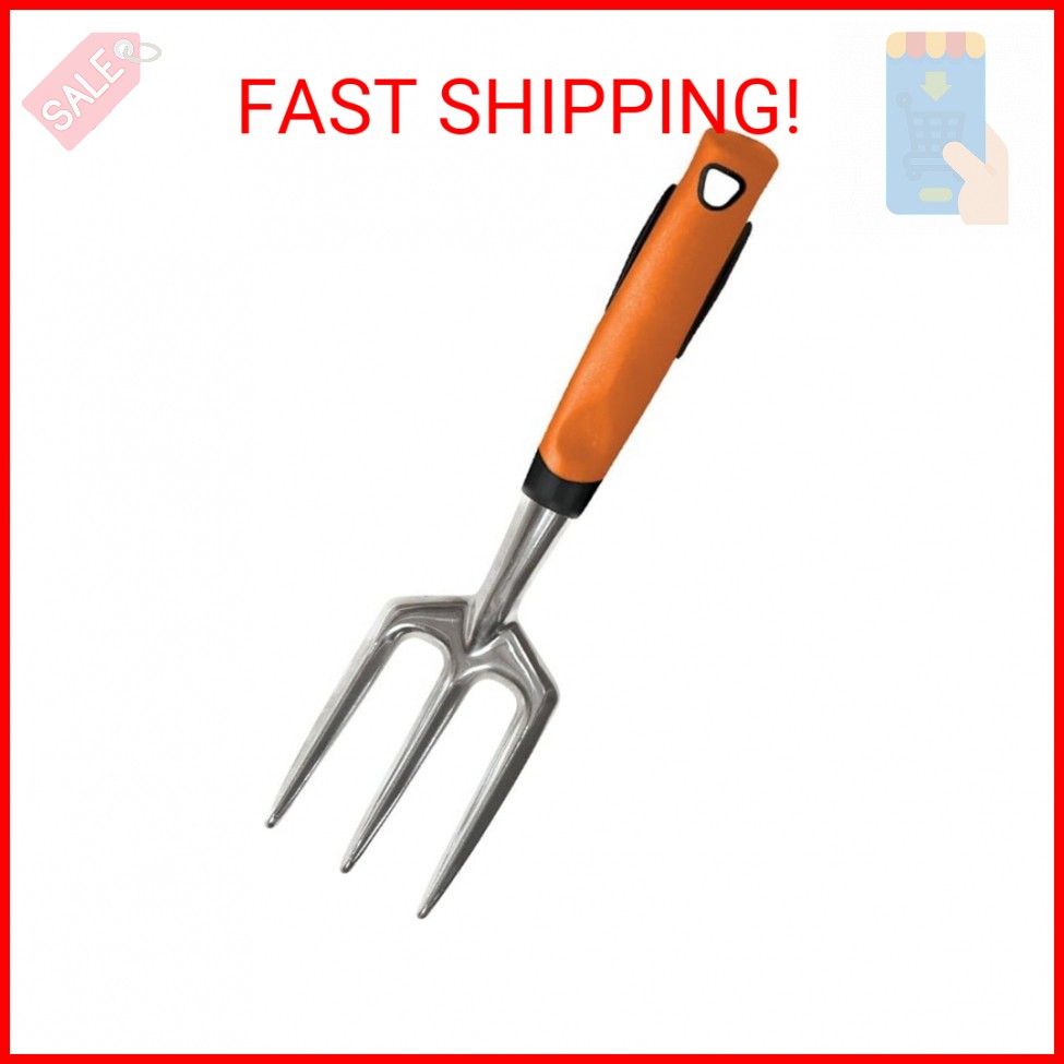 A.M. Leonard Solid Cast Aluminum Hand Fork with Gel Grip