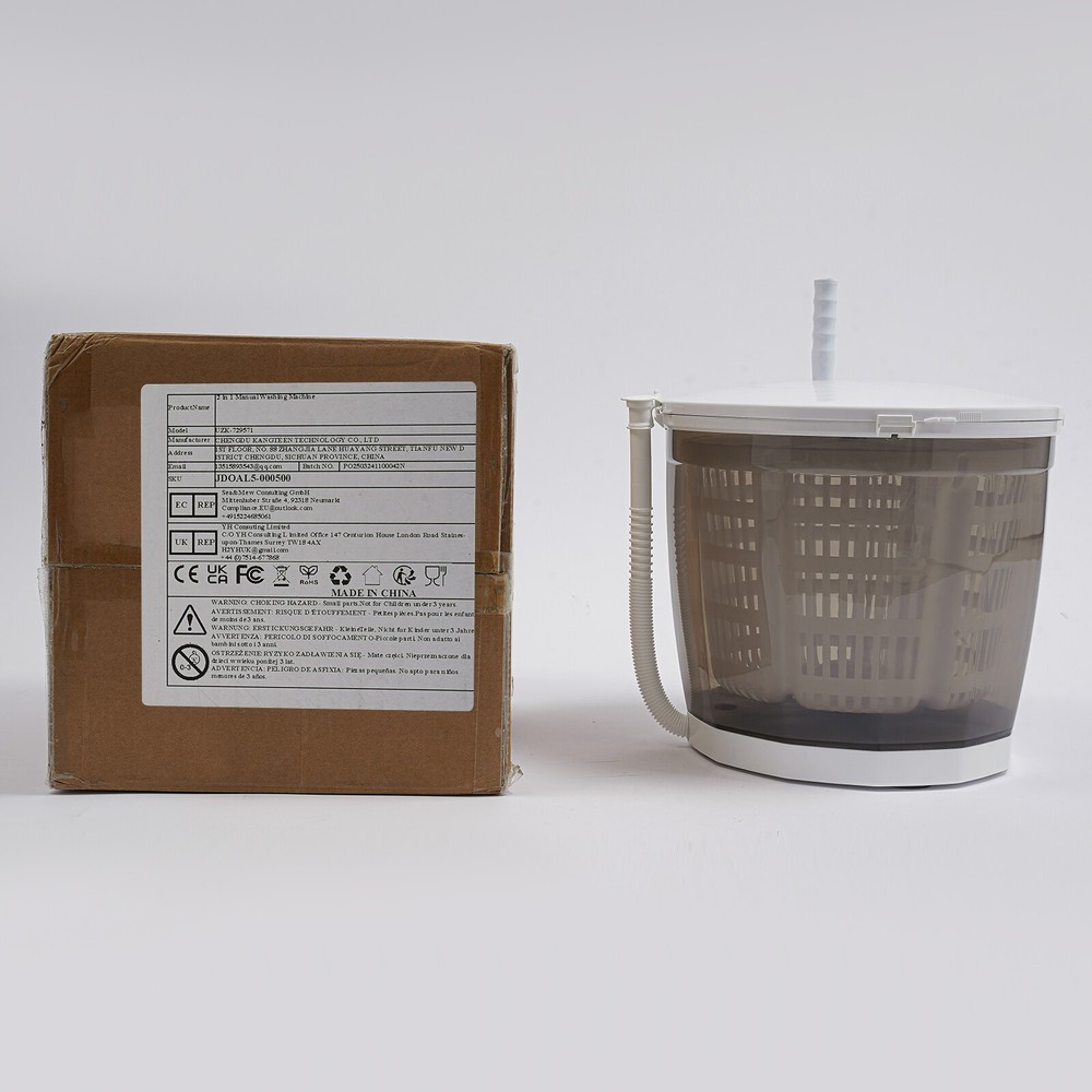 2-in-1 Mini Manual Portable Washing Machine with Spin Dryer Function