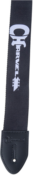 Genuine Charvel Logo Guitar Strap, Black with White Logo