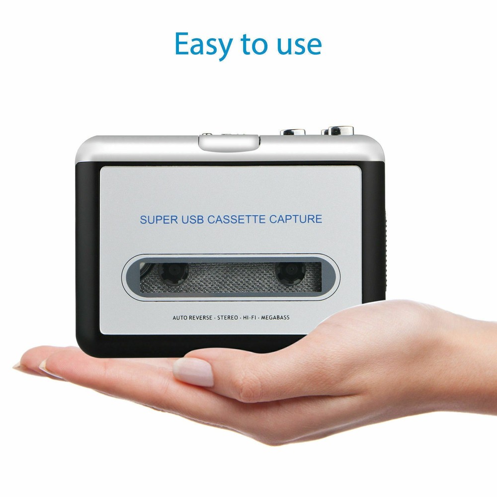 Portable USB Cassette to MP3 Converter No Software Needed Plug & Play for PC