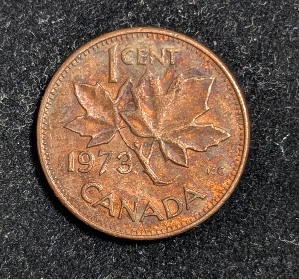 1973 Canada 1 Cent Circulated KM# 59.1 Brown