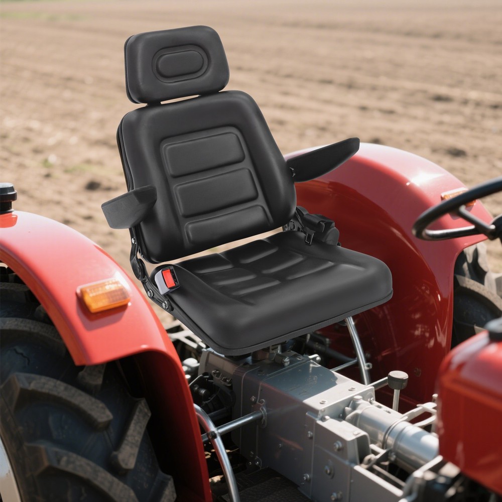 Ergonomic Tractor Seat With Adjustable Headrest Armrest & Lumbar Support