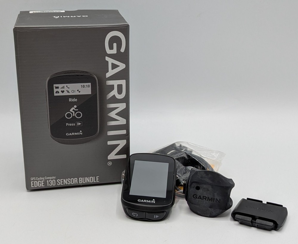 Garmin Edge 130 Sensor Bundle GPS Cycling Computer NEEDS NEW BATTERY