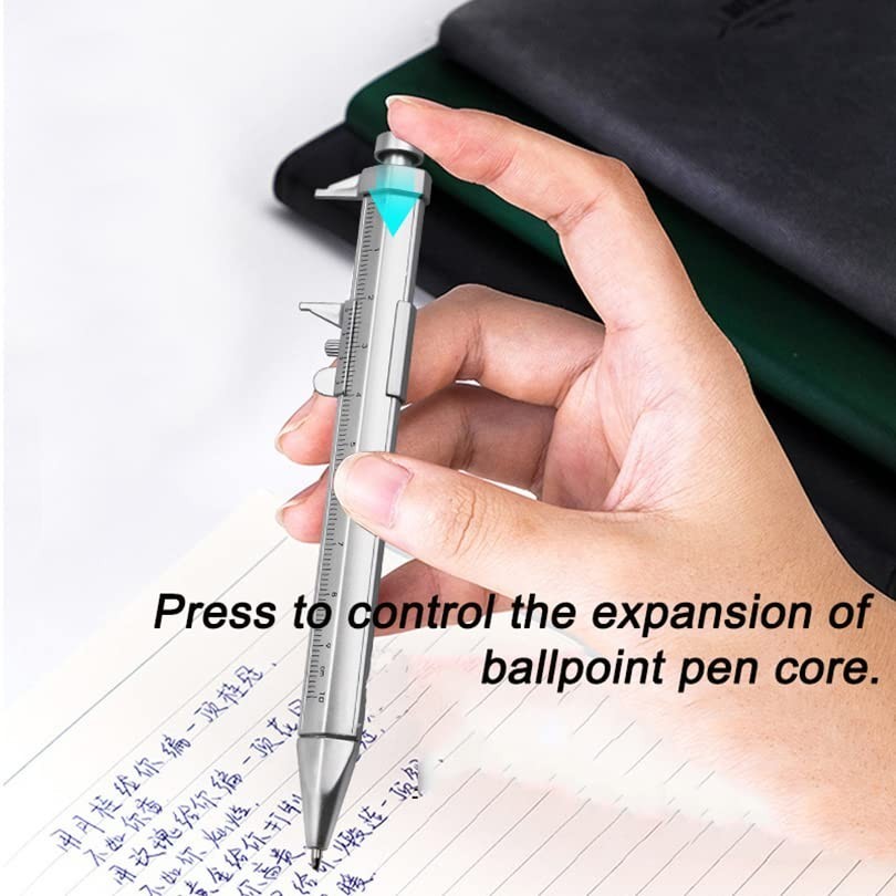Dual Function Vernier Caliper & Ballpoint Pen - Perfect for Students and Pros