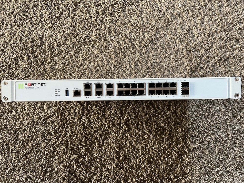 Fortinet FortiGate 100E Firewall (No Licensing) Includes Power Cable