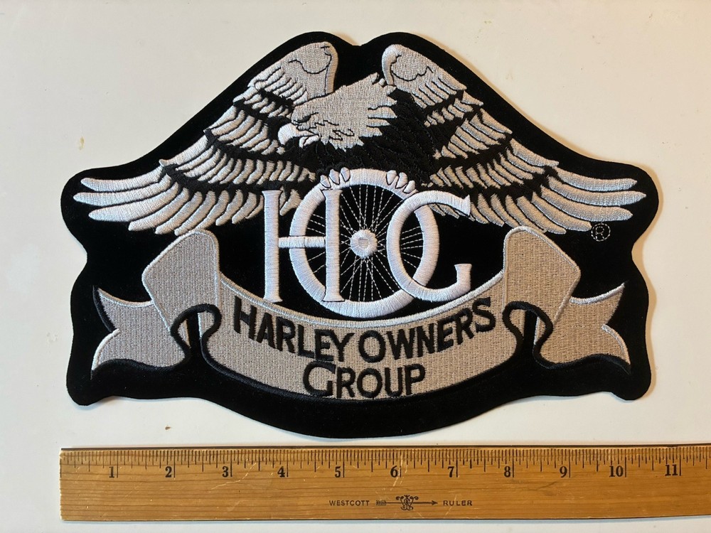Large 11" Silver Harley Davidson Owners Group Patch HOG Eagle Jacket 2015 Wings