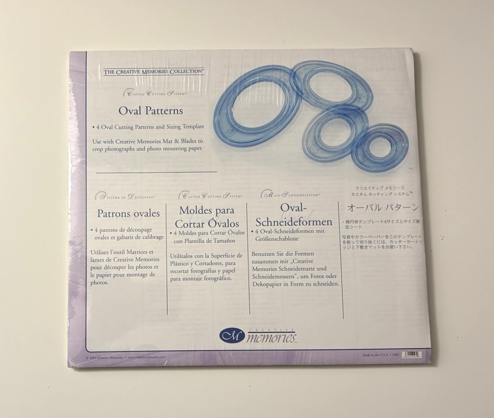 Creative Memories Custom Cutting System-4 Oval Patterns & Template Mat Scrapbook