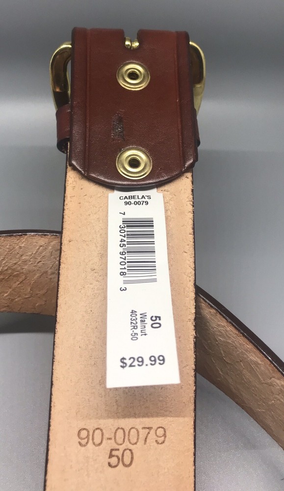 Cabelas Walnut Garrison Belt Size 50