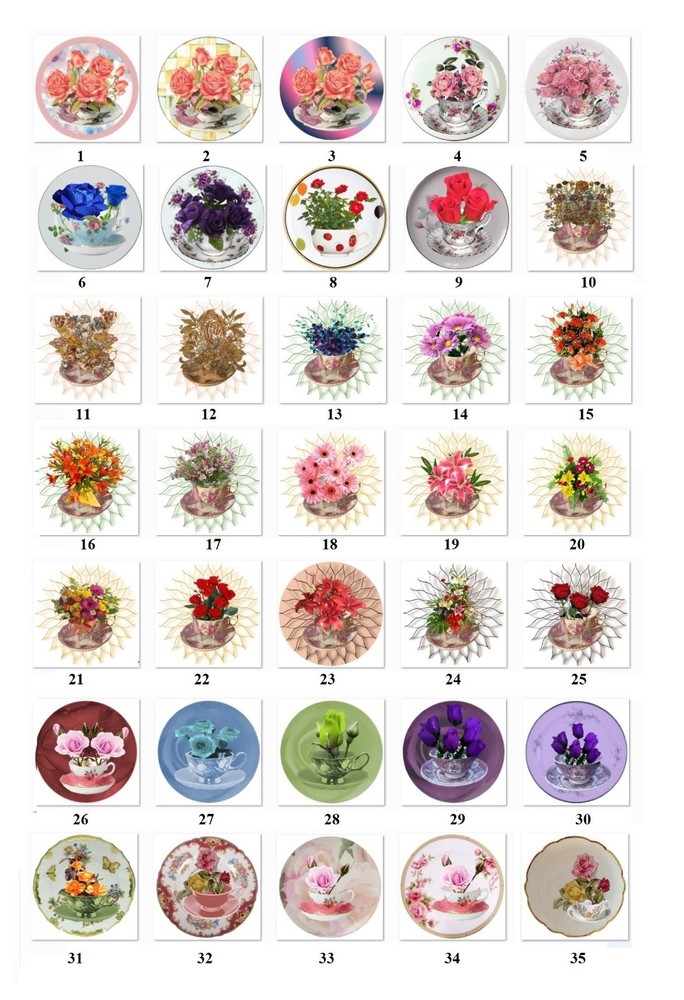 30 Personalized Address Labels Teacup Flowers (CD5)