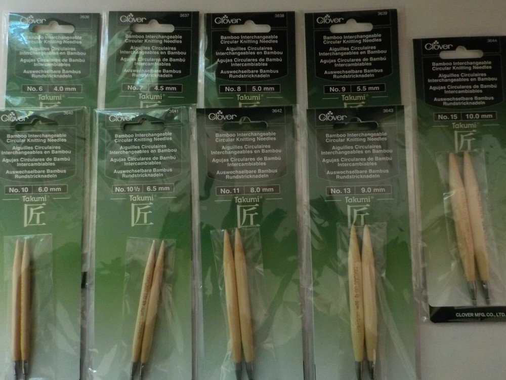 Clover Bamboo - Interchangeable Circular Knitting Needles - Choice of 8 Sizes