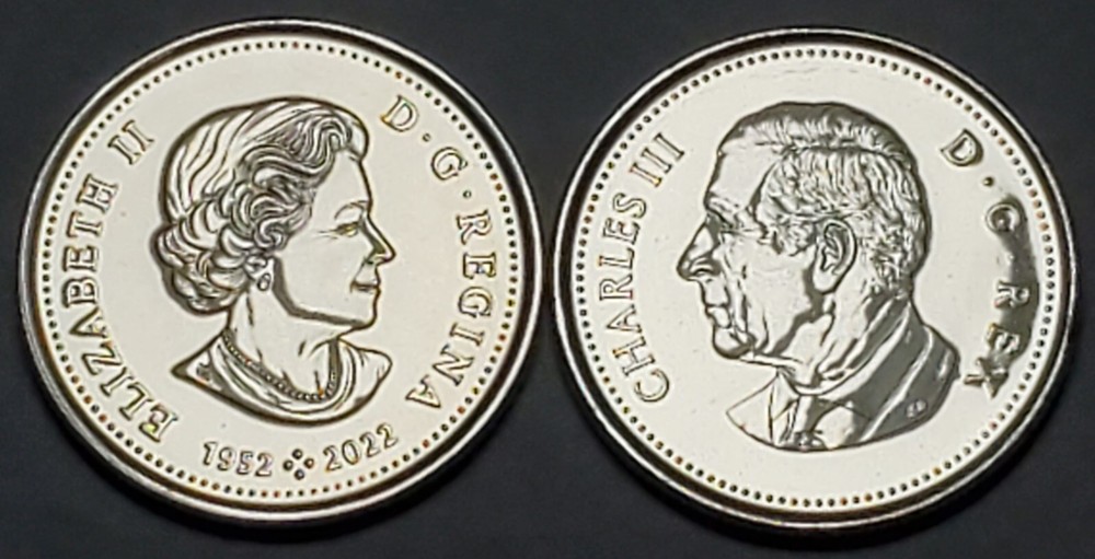 Both 2023 King Charles III /Elizabeth II CANADA 50 Cent Half Dollar FIRST STRIKE