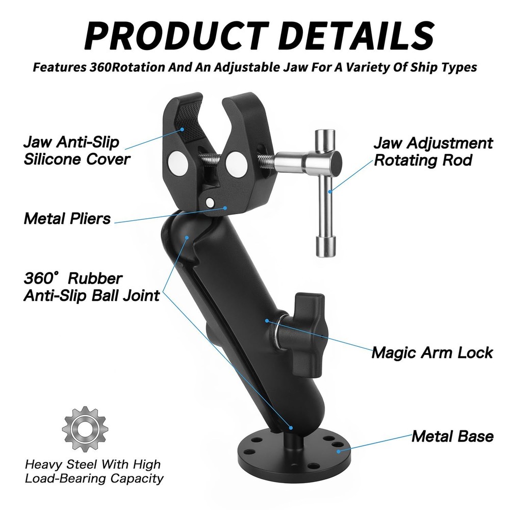 Trolling Motor Stabilizer Mount Support for Minn kota Terrova/Riptide Terrova...