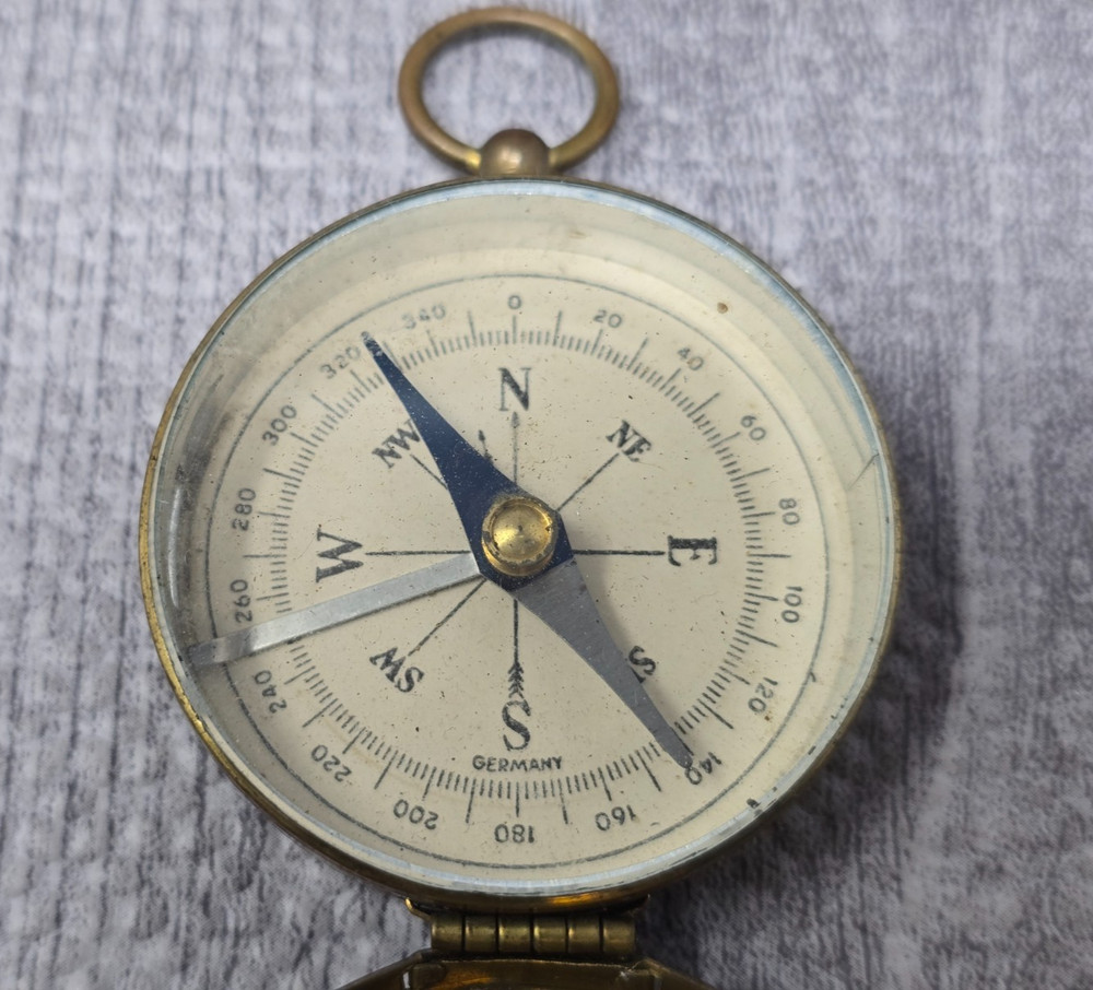 Vintage German Brass Pocket Compass WWII