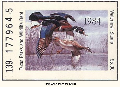 HALFPRICEDUCK Texas Duck Stamp 1984 $5.00