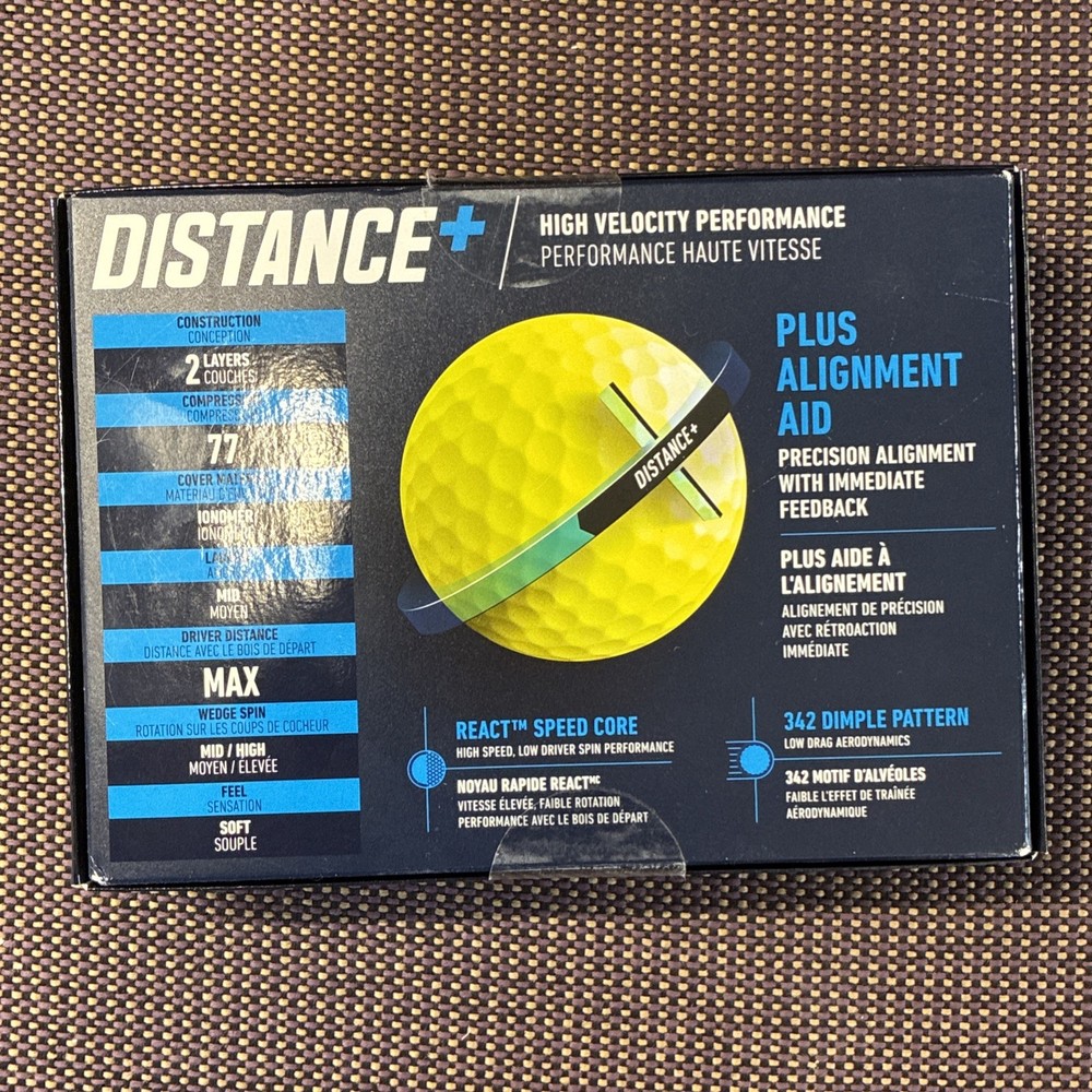 TaylorMade Distance Plus Golf Balls (One Dozen) yellow