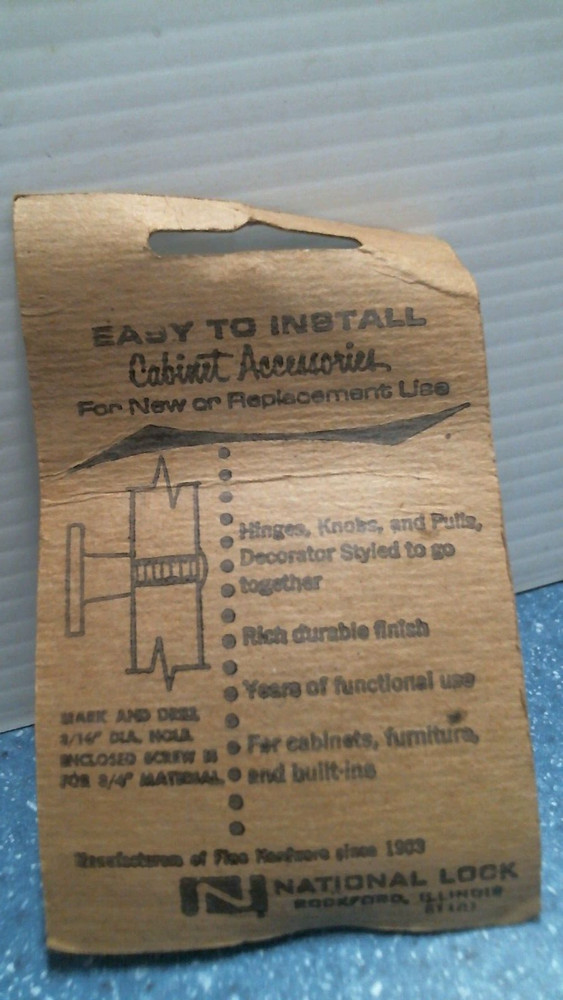 National Lock Cabinet Knobs (V6453-4A) FS