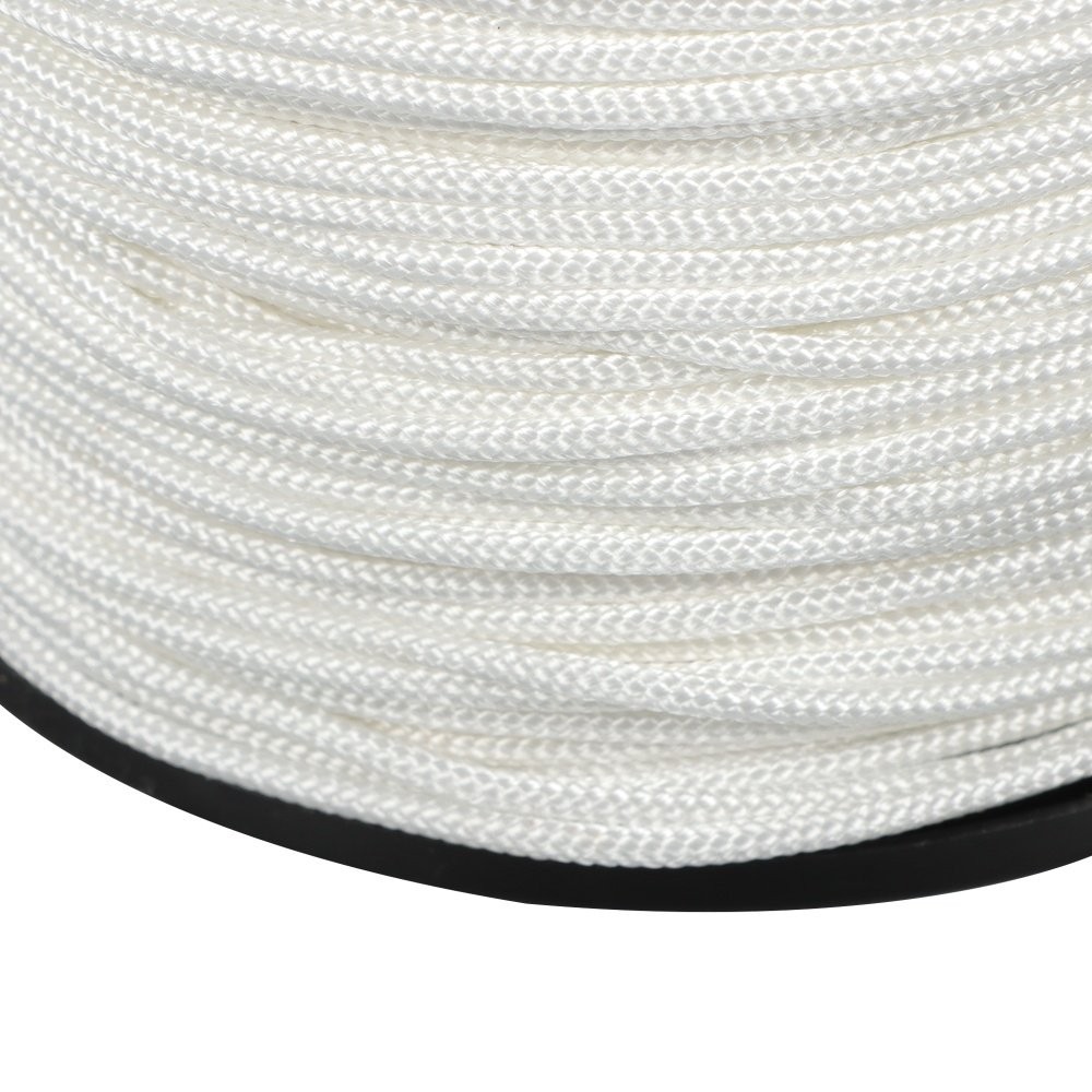 1/8" × 500' White Nylon Rope Sturdy Spool Solid Braid Rope Abrasion Resistance