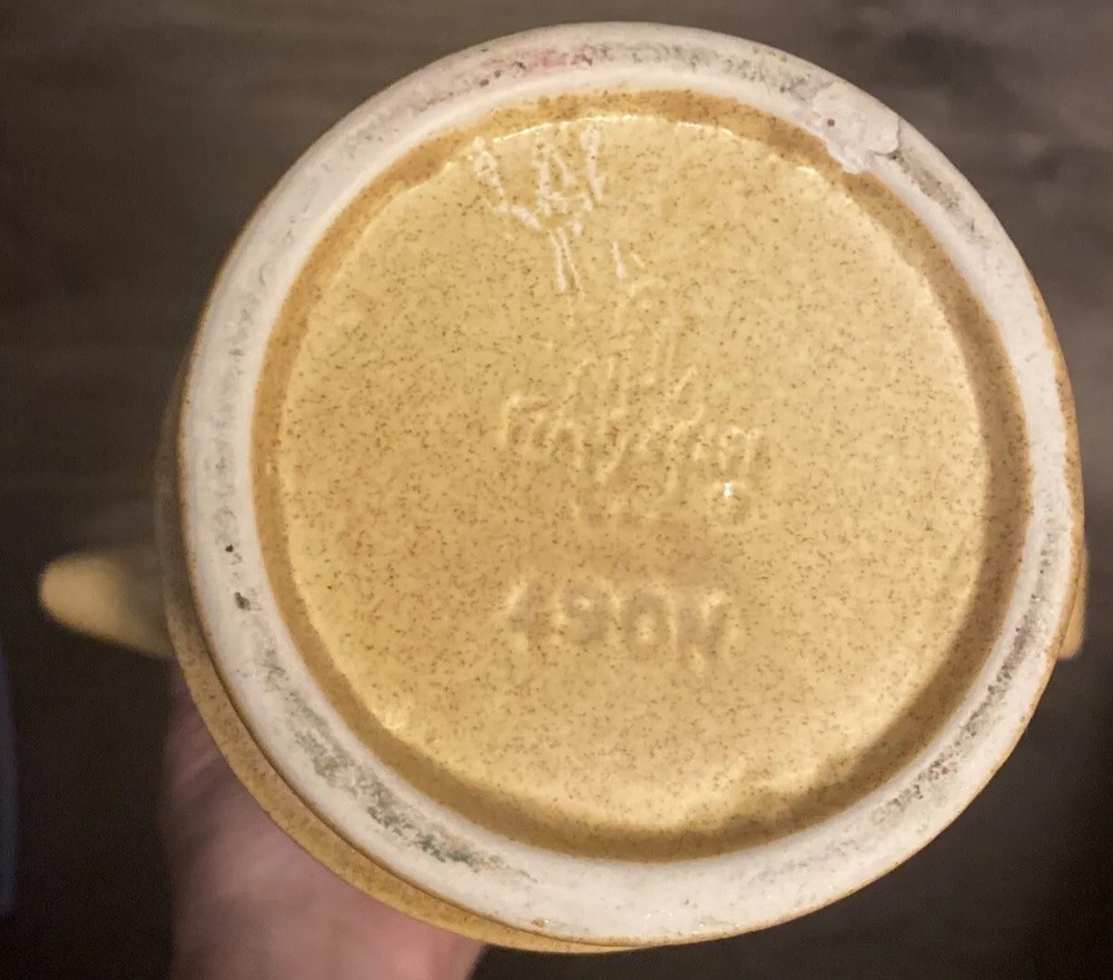 Jug Refrigerator Ceramic Pitcher w Lid Yellow EUC W No Issues