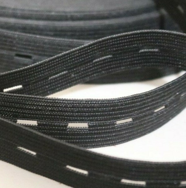 5 YARDS BLACK / WHITE BUTTONHOLE ELASTIC 3/4''