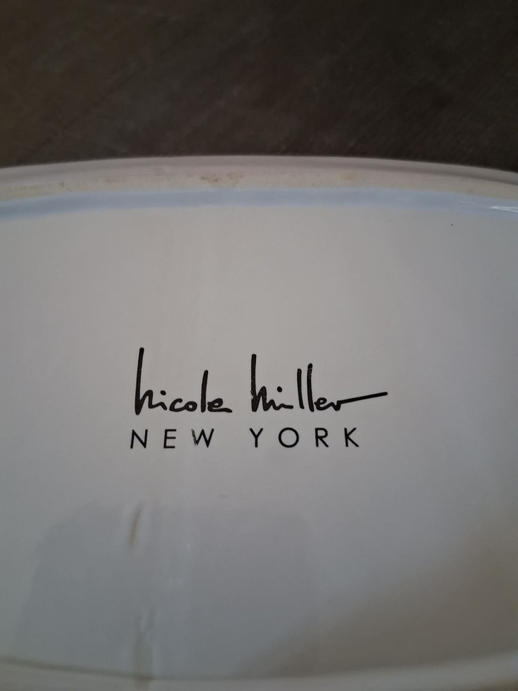 Nicole Miller White Ceramic Butter Dish