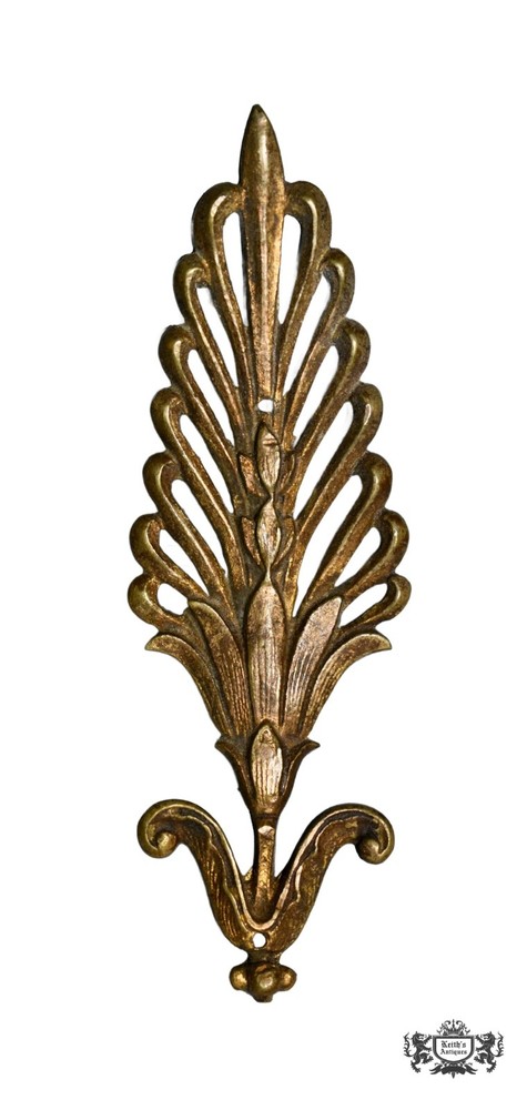 Antique Decorative French Style Brass Ormolu Leaf Design