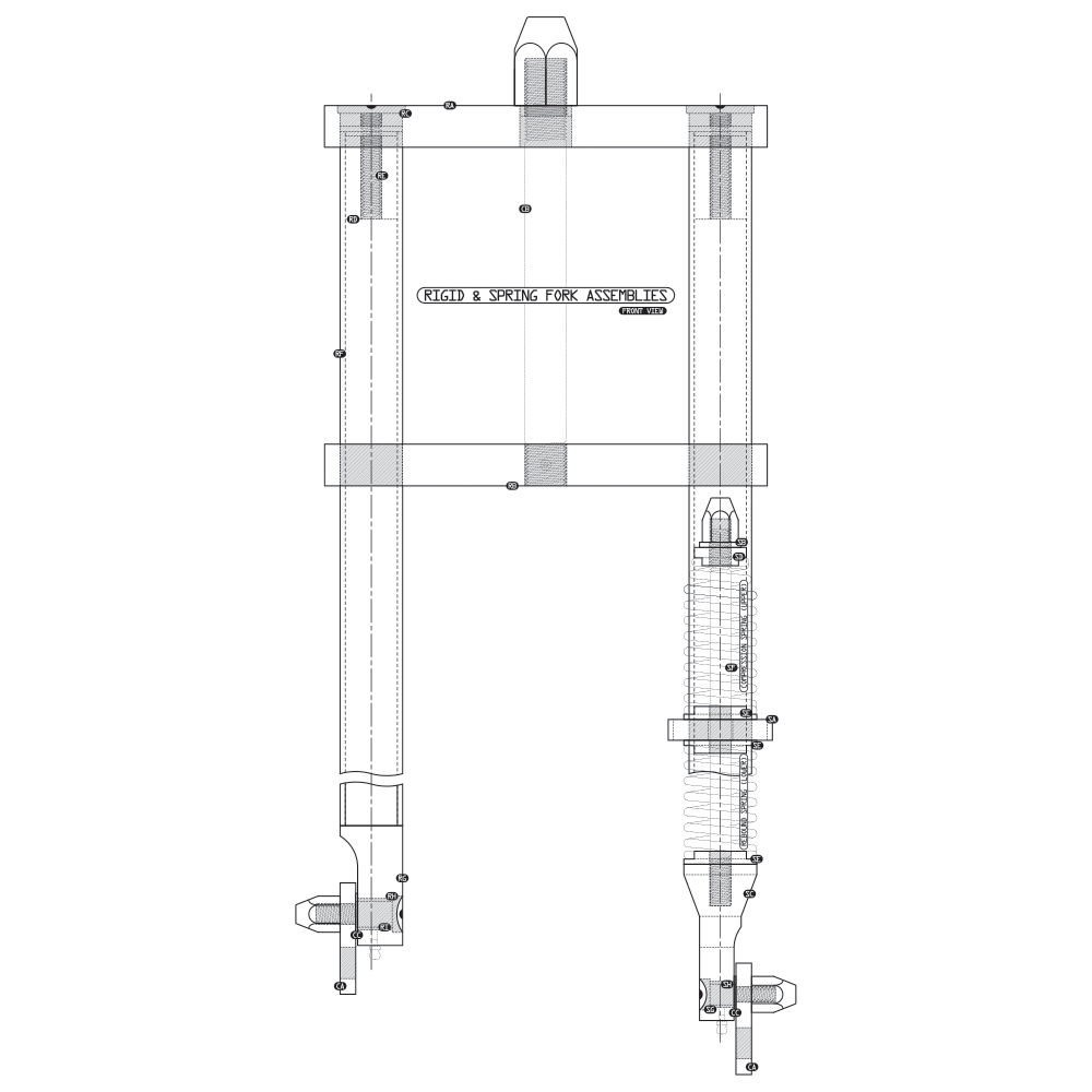 Custom Chopper Springer Fork Blueprints / Inverted Reverse Style