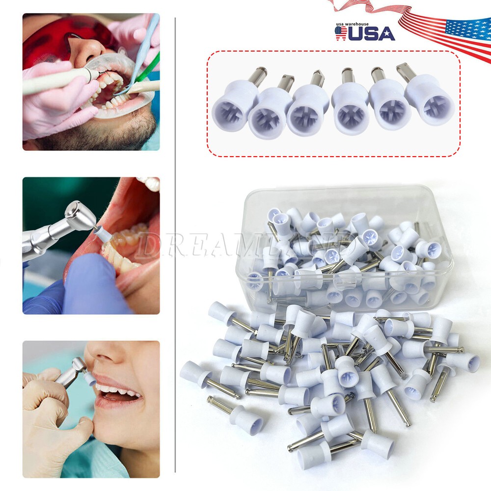 100 Pcs/Box Dental Polishing Cups Latch Type Prophy Cups 4 Webbed